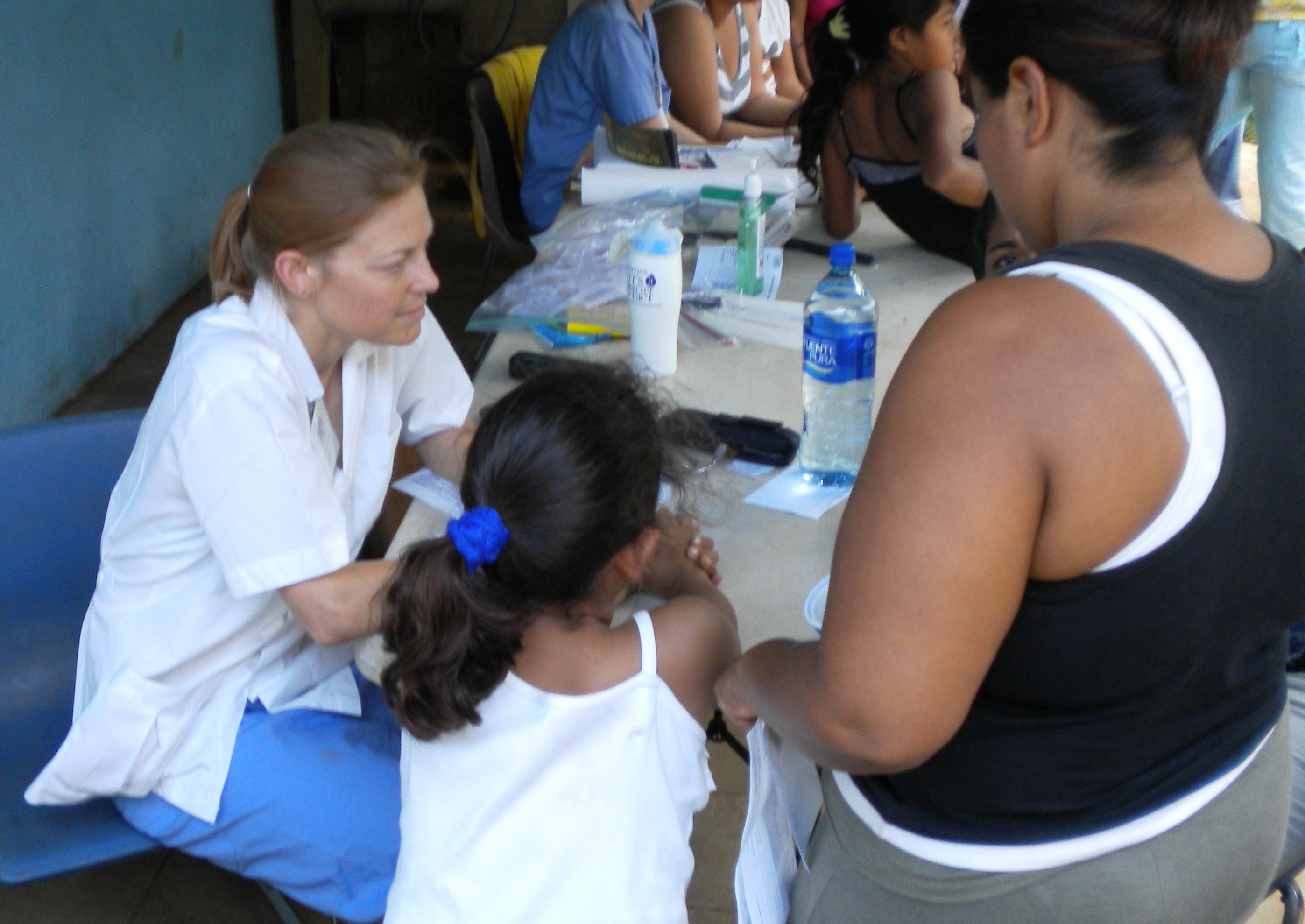 outdoor clinic during an outreach to prostituted women and their children