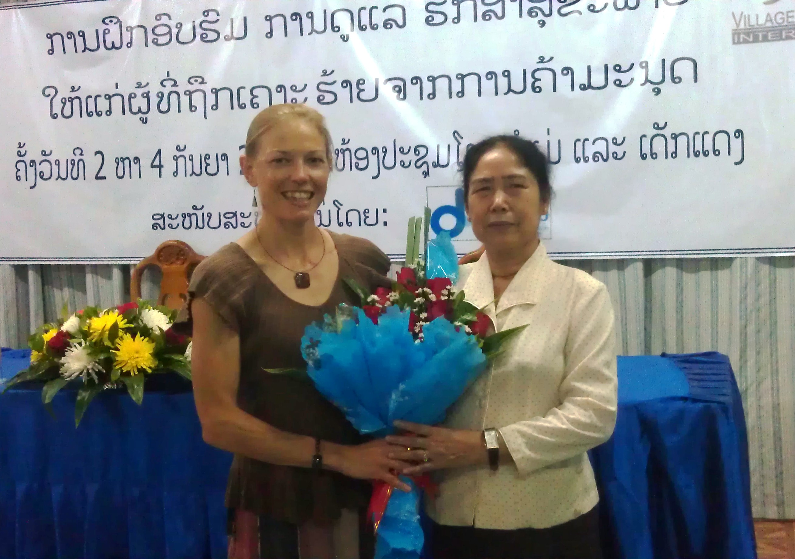 The Director of the Maternal Child Health Hospital thanking me with roses! 