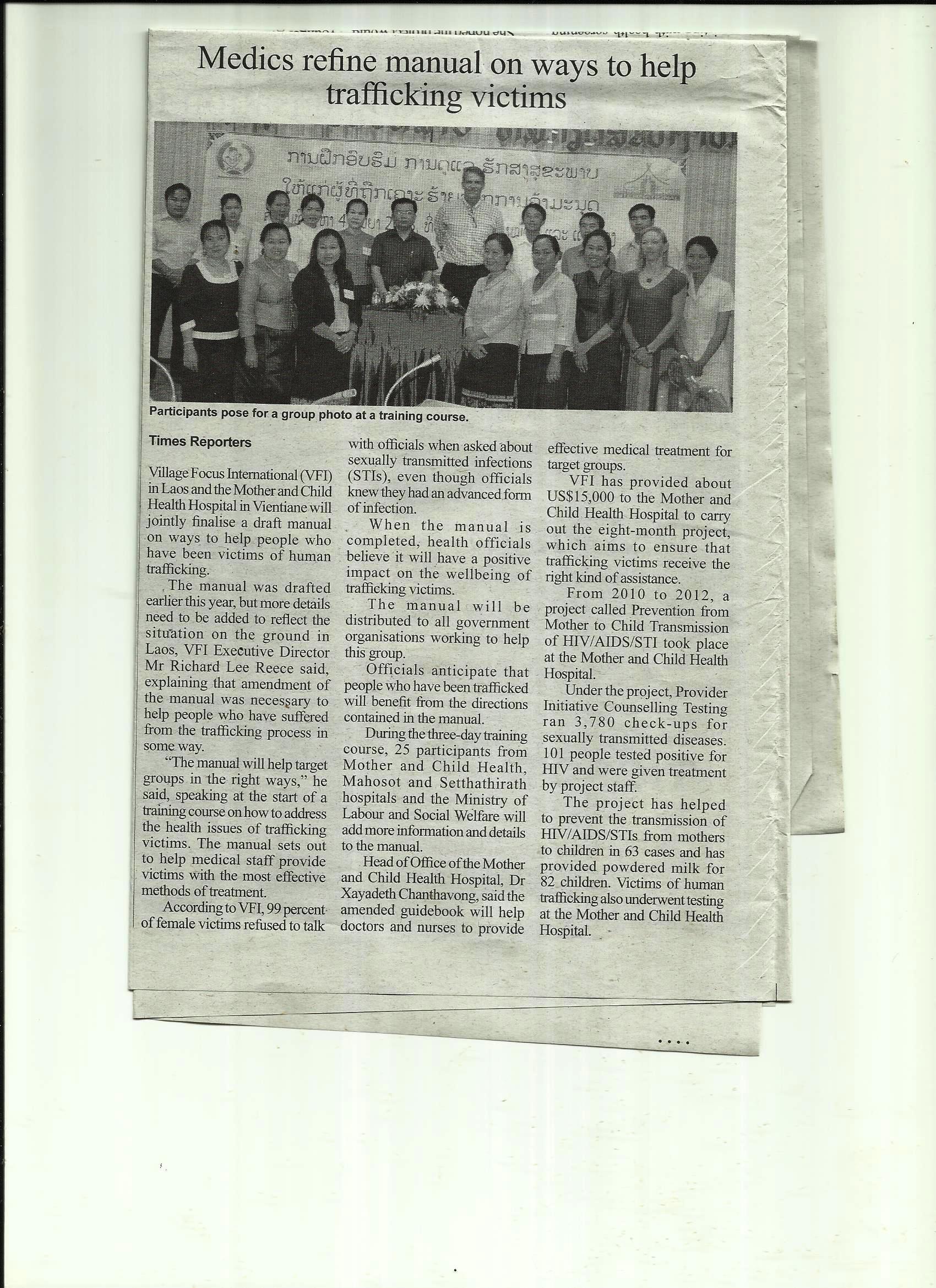 newspaper Vientiane Times 3 Sept 13