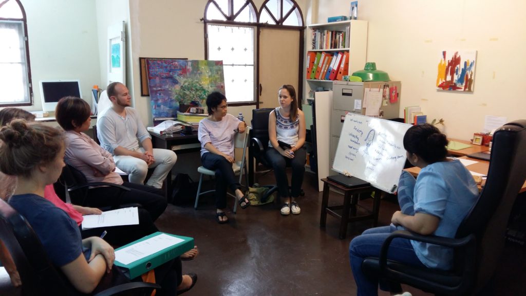 Jess teaching about trauma-informed behavour change